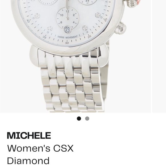 Michele Stainless Steel Watch with Pearl Dial - Picture 8 of 12